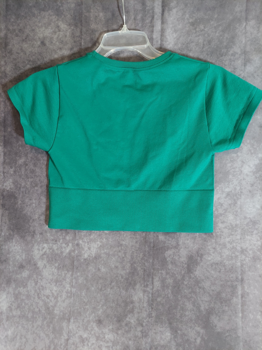OFFLINE by Aerie Seamless Cropped Short Sleeve Top M Med Green Sweatshirt Feel - Picture 8 of 8